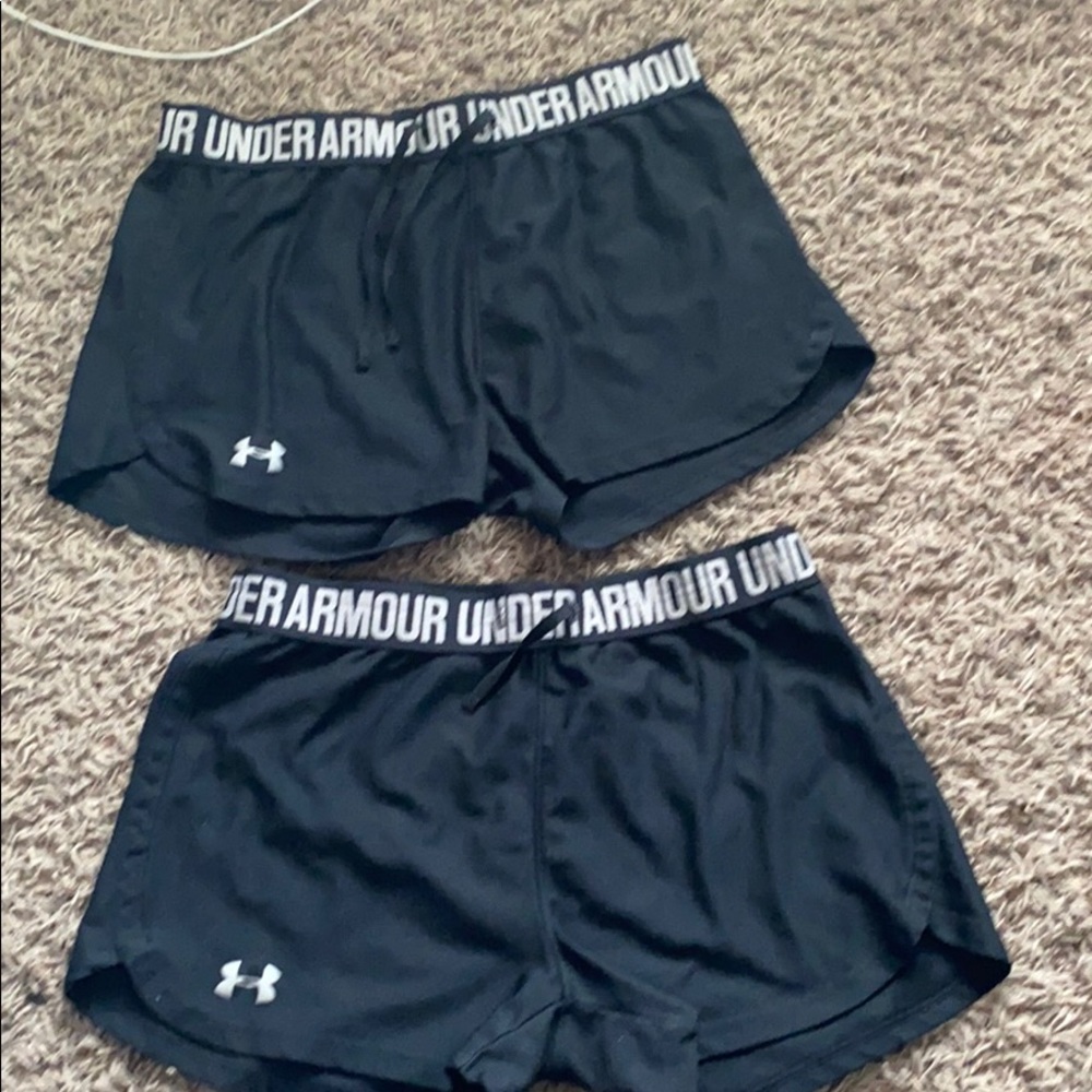 2 adidas black shorts